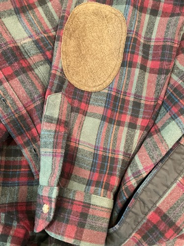 Chemise de campagne Pendleton vintage homme XL écusson coude, flanelle 100 % laine vierge USA - Photo 5/6