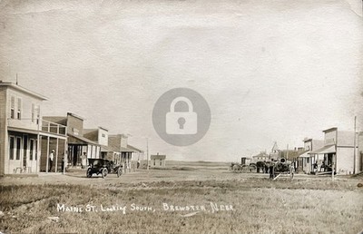 Brewster Nebraska Main Street Scene Stores Pop 8 today RPPC Photo Postcard COPY
