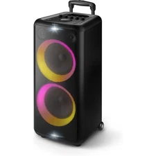Portable Bluetooth Party Speaker with Wheels Light Show Karaoke Machine