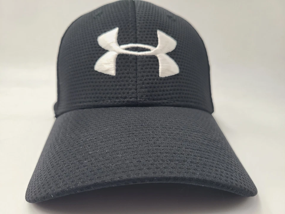 Gorra Under Armour Flex ajustada (parece S-M) poliéster UA hombres mujeres negra blanca Foto 2 de 4