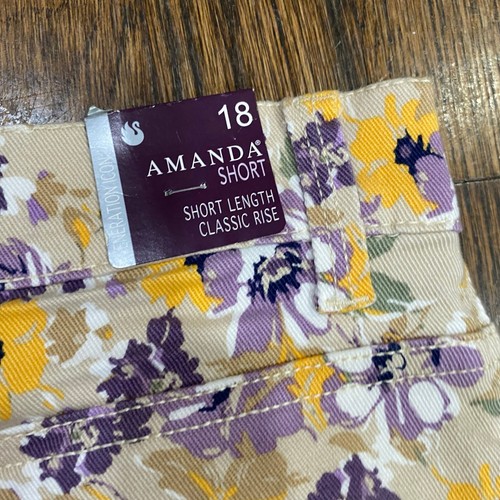 NUEVO Pantalones Cortos Gloria Vanderbilt Floral Denim AMANDA Talla 18 Tiro Clásico Nuevos con Etiquetas - Imagen 5 de 8