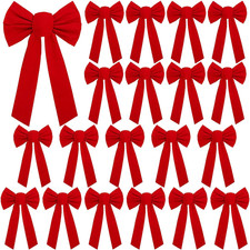 20 Pack Red Velvet Christmas Bows 9 X 16 Inches Holiday Christmas Bows Christmas