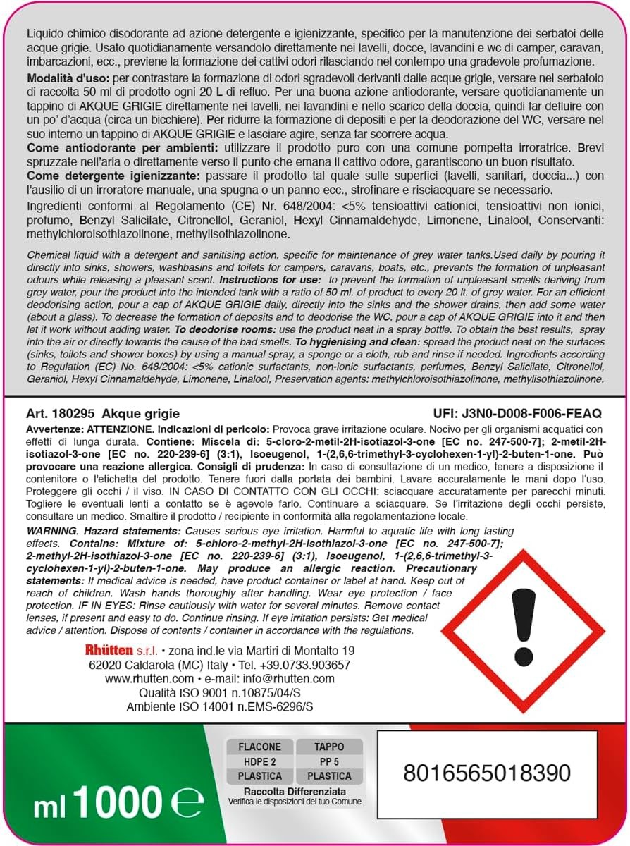 Rhütten Antiodorante e Igienizzante per Camper 1L foto 4