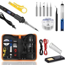 Saldatore a Stagno 80W Kit 15 in 1 con Interruttore ON/OFF, Temperatura Regolabi