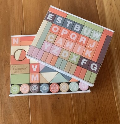 94 Piece Pastel Real Wood Building Blocks Set to Promote Creativity By Easepapa