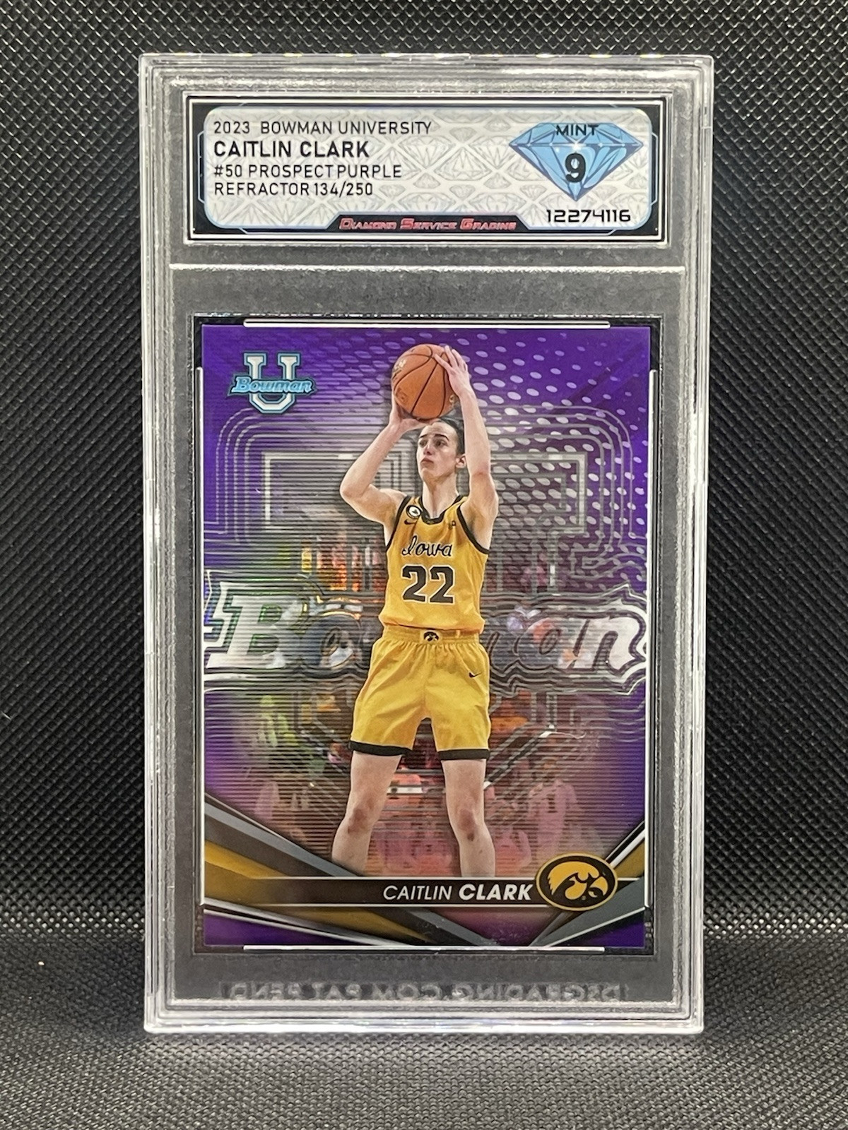 2022-23 Bowman University Best - Purple Refractor #50 Caitlin Clark 134/250 (RC)