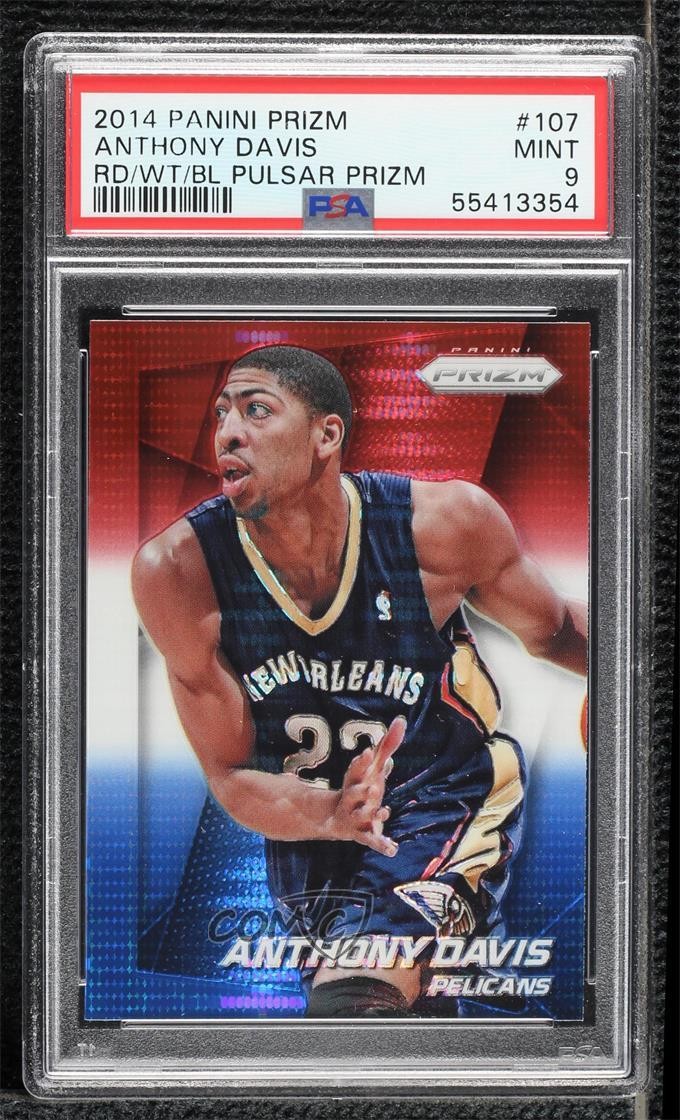 2014-15 Panini Prizm Red White & Blue Pulsar Anthony Davis #107 PSA 9 MINT 3nn