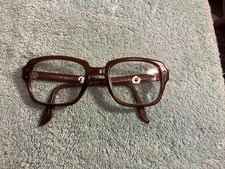 Vintage Eyeglasses Frame USS Brown Nerd Frames 52-22-5 3/4 Medium