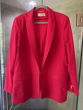 Calvin Klein Women's Pink Solid Blazer Jacket Size 16 Regular Button Lined 330