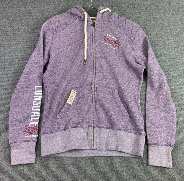 Lonsdale Womens Hoodie Jacket Purple Size 8 Full Zip