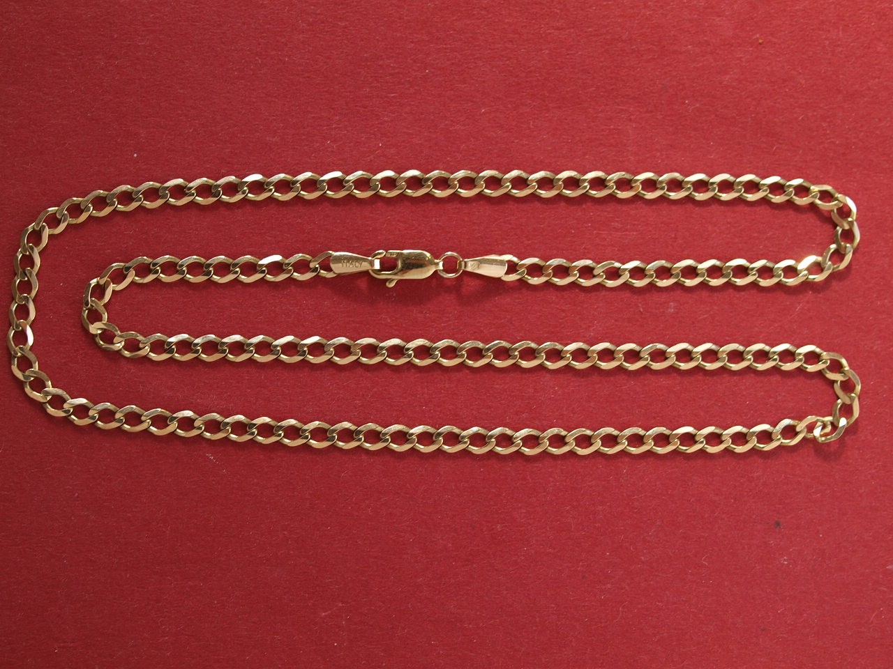 Solid 9ct yellow gold flat curb Chain Necklace - image 6