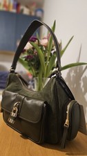 Brampton London Genuine Leather & Suede Shoulder Bag – Dark Olive (NWT)