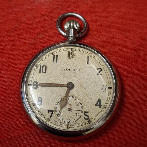 Leonidas GSTP Taschenuhr, Militär. funktionstüchtig