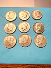 Lot of 9- 40% Silver Kennedy Halves, 3-1966, 3-1967, 3-1968D, AU-UNC