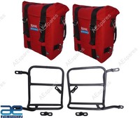 MilitäRtaschen Mit Halterung Rot FüR Royal Enfield New Classic Reborn 350 UK