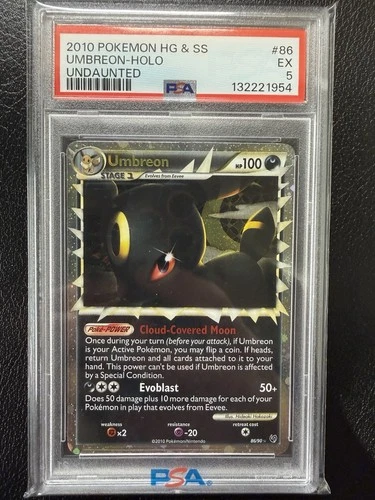 Umbreon 86/90 Prime Undaunted Heartgold & Soulsilver PSA 5