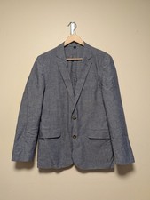 J.Crew Ludlow Blazer Linen Cotton Blue Gray 38S Tailored Jacket