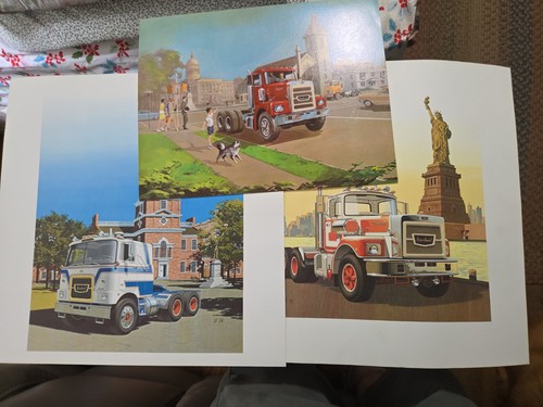 3 Vintage Brockway Large Trucks  Prints Cortland New York 