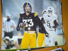 Riley Moss Denver Broncos signed Iowa Hawkeyes 8x10 photo