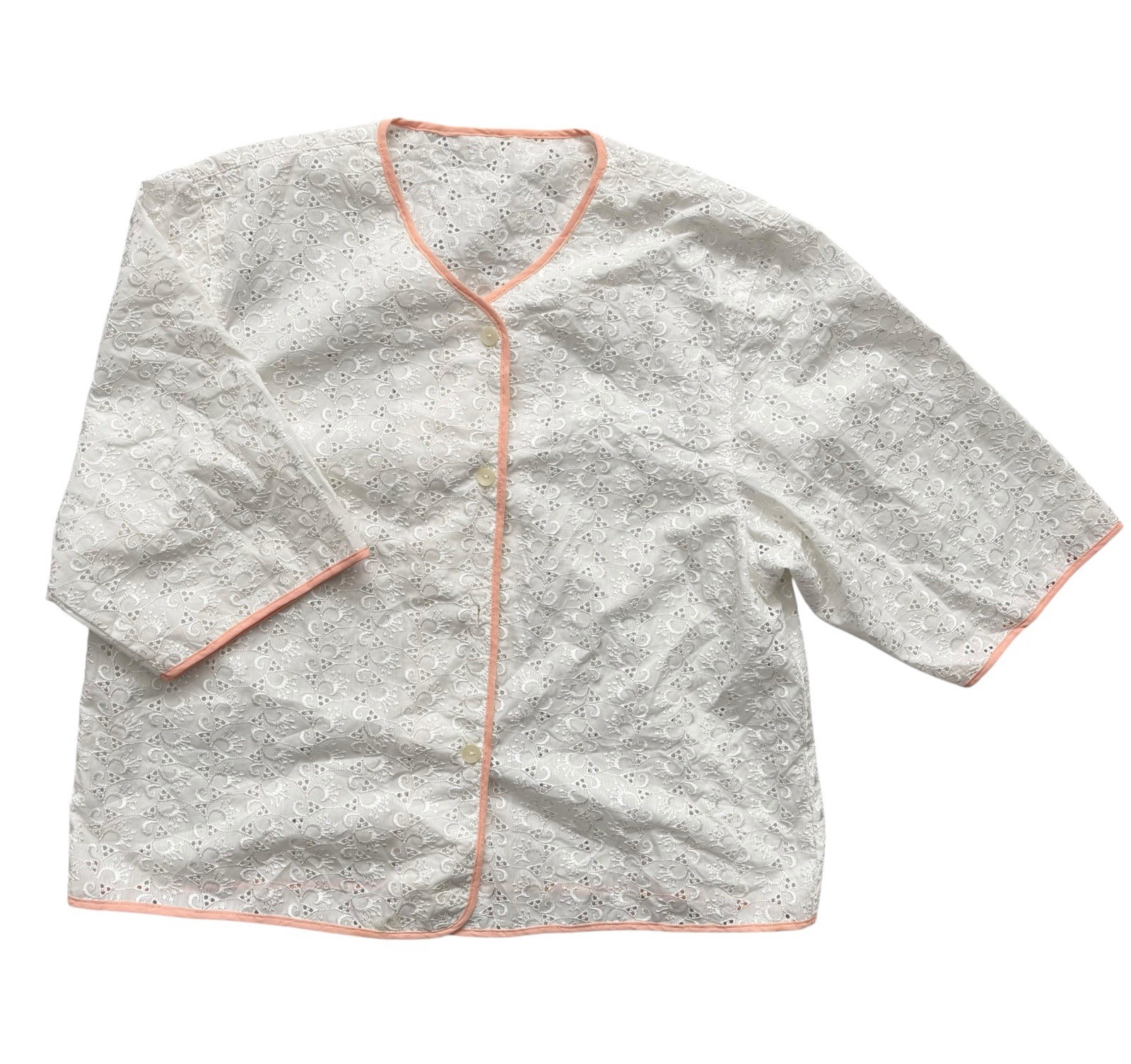 Vintage Broderie Anglaise Blouse White 90s Y2K Retro Boho Indie 14 image 2