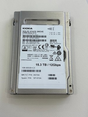 Netapp X670A KPM51RUG15T3 SDFBE0INHA01 108-00530+C3 12G 15.36TB SAS SSD Drive