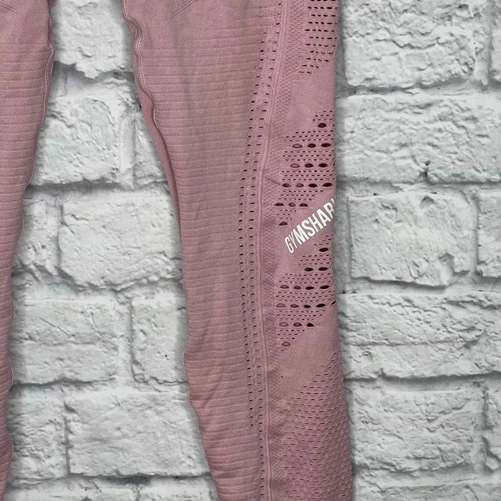 gymshark washed lavender flawless knit dry cutouts leggings