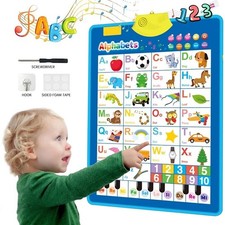 Electronic ABC Wall Chart Talking Letters 123s Music Educational Toy for Kids US