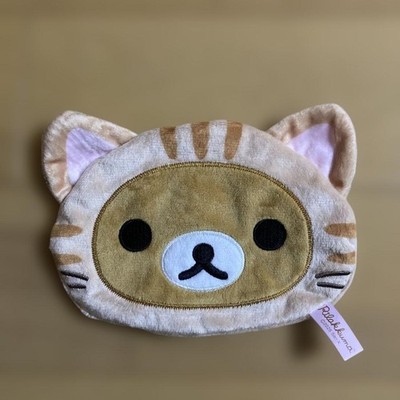 Rilakkuma Relaxed Cat Fluffy Pouch Gacha Capsule Toy  Used, No Mini