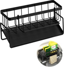 Sp&uuml;lbecken Organizer, Schwammhalter K&uuml;che Schwarz mit Ablaufwanne und H
