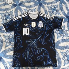 adidas Argentina Lionel Messi #10 Soccer Jersey Shirt Size L Blue Black White