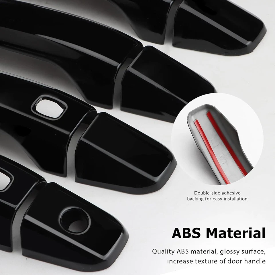 For 2019-2024 Chevy Silverado GMC Sierra 1500 GLOSS BLACK Door Handle COVERS 8pc - Image 4 of 4