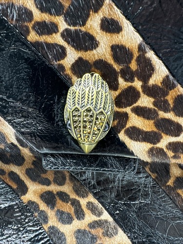 Borsa a tracolla/tracolla grande stampa animalier Kurt Geiger con ferramenta oro - Foto 7 di 14