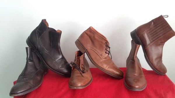 Men Geox Boots Brown Leather 42