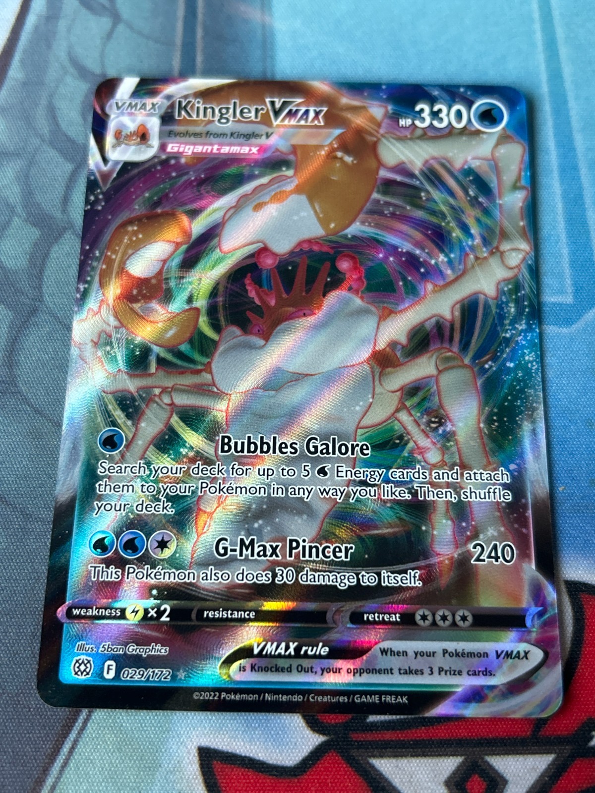 Pokemon Kingler VMAX - 029/172 - Full Art Ultra Rare Near Mint Brilliant Stars