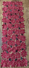 Christmas Poinsettia Table Runner St. Nicholas Square Embroidered Laser Cut