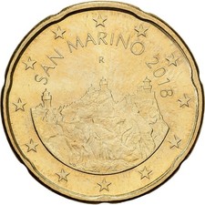 [#1550048] San Marino, 20 Euro Cent, 2018, Rome, BU, Brass, MS