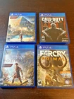 Lot of 4 PS4 Games, Farcry Primal, Assassins Creed Odyssey, Origins, Black OPS 3