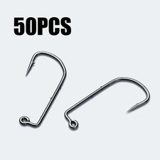 50PCS 90 Degree Jig Fly Hooks Size4# 2# 1# 1/0# 2/0# Tying Strong Wire Saltwater