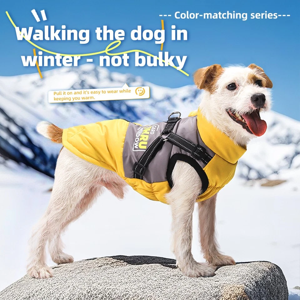 Abrigo de invierno para perros a prueba de viento impermeable reflectante cálido y elástico ropa para perros EE. UU. Foto 2 de 4