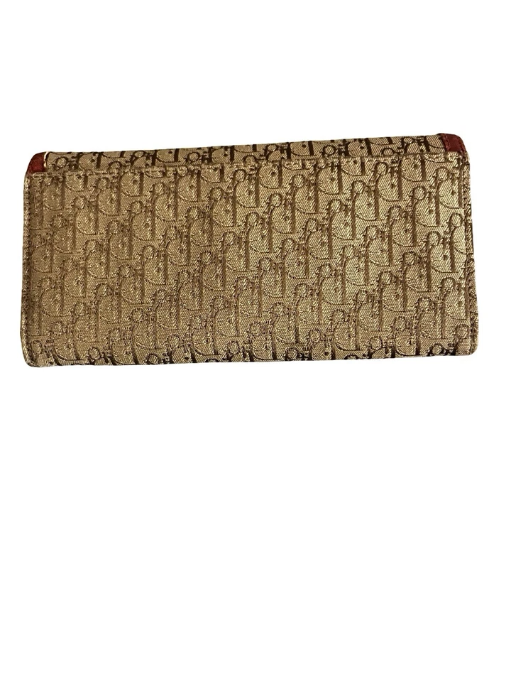 Cartera Larga Christian Dior Marrón Monograma Lona Cuero Trotter Usada en Excelente Condición Foto 4 de 4