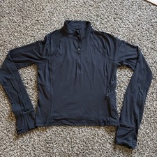Lululemon Race Your Pace Half Zip Cropped Running Top Black Women’s Medium EUC