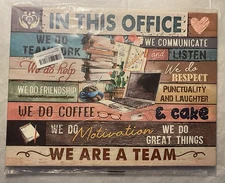 NEW INSPIRATIONAL MOTIVATIONAL OFFICE CANVAS ART “THIS OFFICE WE ARE A TEAM”