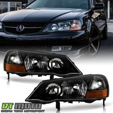 Black 2002-2003 Acura Tl Hid Xenon Model Headlights Headlamps Pair Leftright