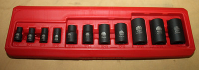 MAC TOOLS 1/2'' DRIVE 11 PC METRIC INVERTED STAR PLUS IMPACT SOCKETS - NEVER USED