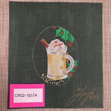 Handpainted Needlepoint Canvas  Holiday Drink   Must Read Description 