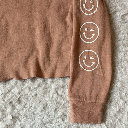 Limited Too Y2K Kids Girls Size 8 Orange Smiley Faces Long Sleeve Shirt - Picture 2 of 8