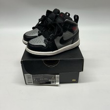 Nike Air Jordan 1 Retro Mid Shadow Grey Black 640735-096 Kids Shoes Size 7C