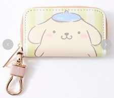 Estuche para llaves inteligentes Sanrio Pompompurin a rayas anillo bolsa billetera damas moda