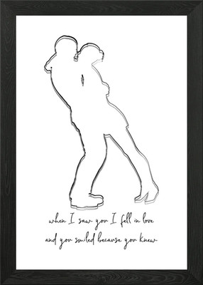 Fell Inlove Kissing Couple Gerahmtes Wandbild Poster Leinwanddruck Bild