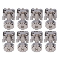 Image of 50 Sets Cage M5 Nut M5x20 Screw Kit Nickel Plated Iron Metric Square Hole Rack
